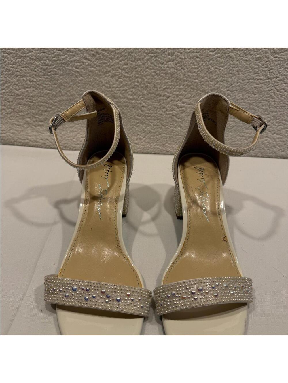 Betsey Johnson White Heels with Pearl Details Prom